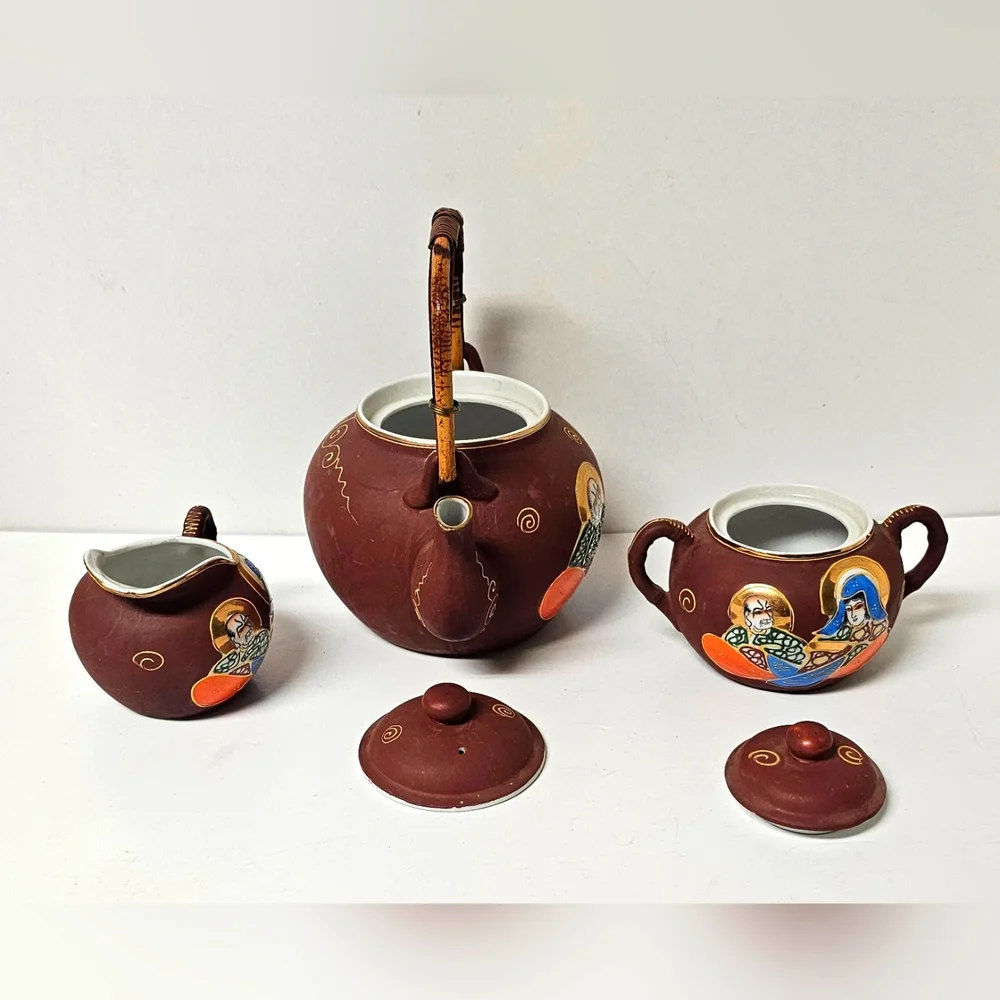 NAKASIMA Moriage Gold Gilded Geisha LITHOPHANE 26-piece Tea Set